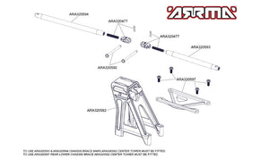 Arrma ARA320593 Chassis Brace Bar 164mm Kraton 8S
