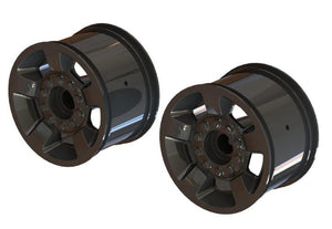PowerHobby Arrma ARA510117 MT 2.8" Wheel 14mm Hex Black/Chrome (2 Pieces) Big Rock Granite — Granite Parts
