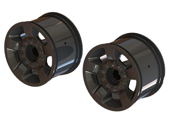 PowerHobby Arrma ARA510117 MT 2.8" Wheel 14mm Hex Black/Chrome (2 Pieces) Big Rock Granite — Granite Parts