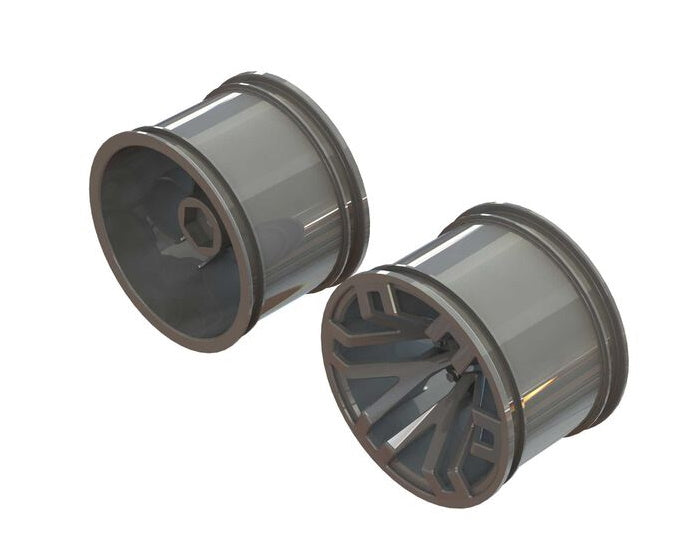 Arrma ARA510125 MT 2.8" Wheel 14mm Hex Gun Metal (2)