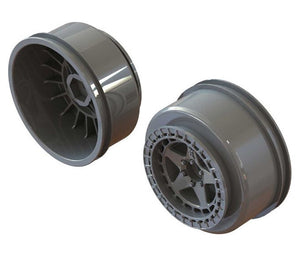 Arrma ARA510126 SC 2.2" 3.0" Wheel 14mm Hex Gun Metal (2)