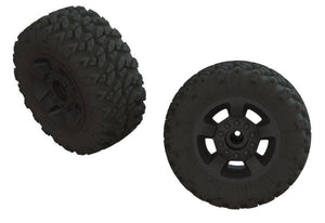 PowerHobby Arrma ARA550052 dBoots 'Ragnarok Mt' Tire Set Glued Black (2) Big Rock Granite — Granite Parts