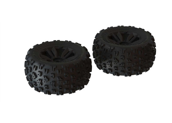 Arrma ARA550059 dBoots Copperhead2 MT Mounted TIres Black (2) Kraton 6S
