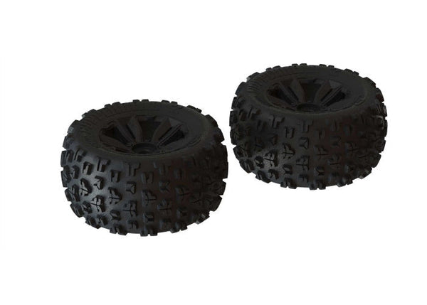 Arrma ARA550059 dBoots Copperhead2 MT Mounted TIres Black (2) Kraton 6S
