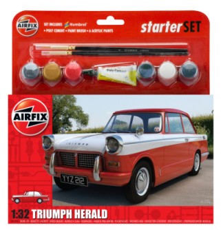 Airfix 55201 1/32 Triumph Herald Car Medium Starter Set w/paint & glue
