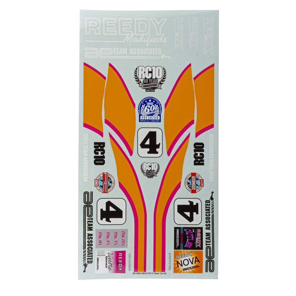 RC10 Team Car Kit Decal Sheet