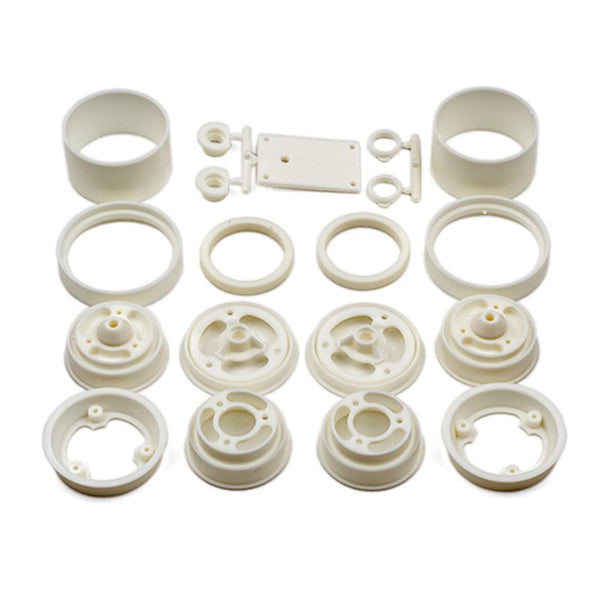 RC10 Wheels, front and rear, white