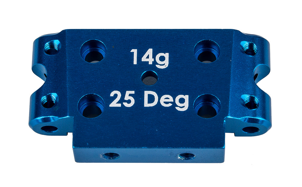 Team Associated DR10 Factory Team Aluminum Front Bulkhead, 25deg Blue