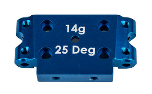 Team Associated DR10 Factory Team Aluminum Front Bulkhead, 25deg Blue