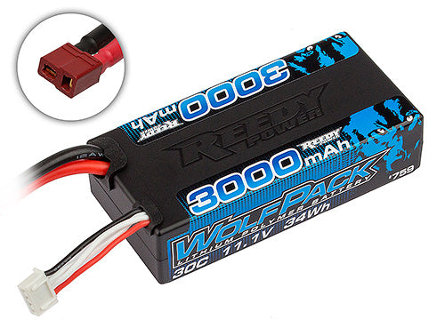 Team Associated Reedy Wolfpack LiPo 3000mAh 30C 11.1V Shorty, T-Plug