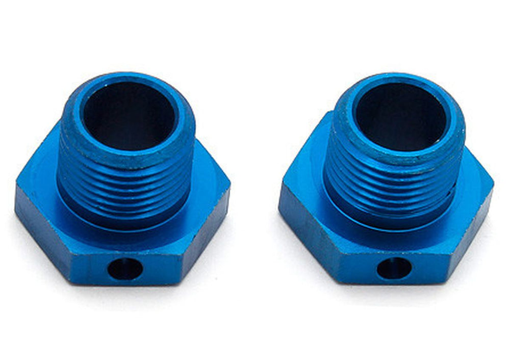 Team Associated FT 17mm Wheel Hexes, +0mm, Blue Aluminum