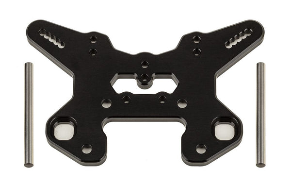 RC8T4 Front Shock Tower V2 Black Aluminum