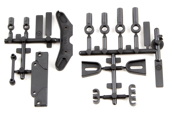 RC10B6.3 Tower Covers, Wire Clips, Rod Ends