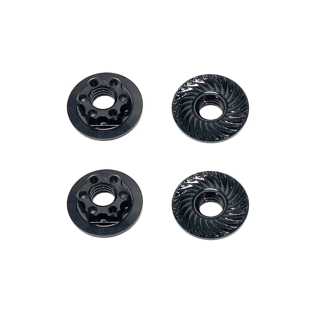 Team Associated FT Nuts, M4 Low Profile Wheel Nuts, Black