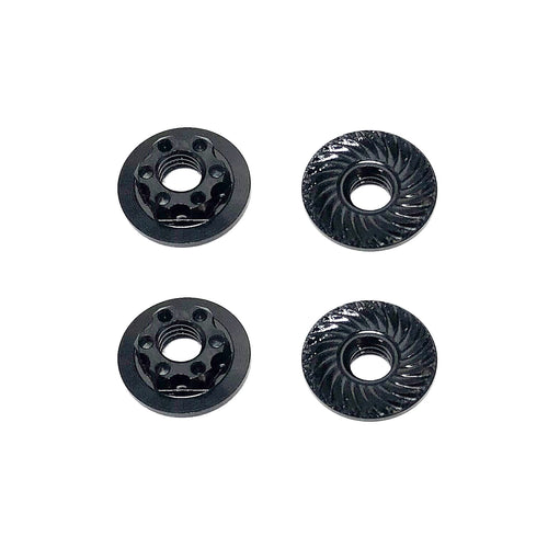 Team Associated FT Nuts, M4 Low Profile Wheel Nuts, Black