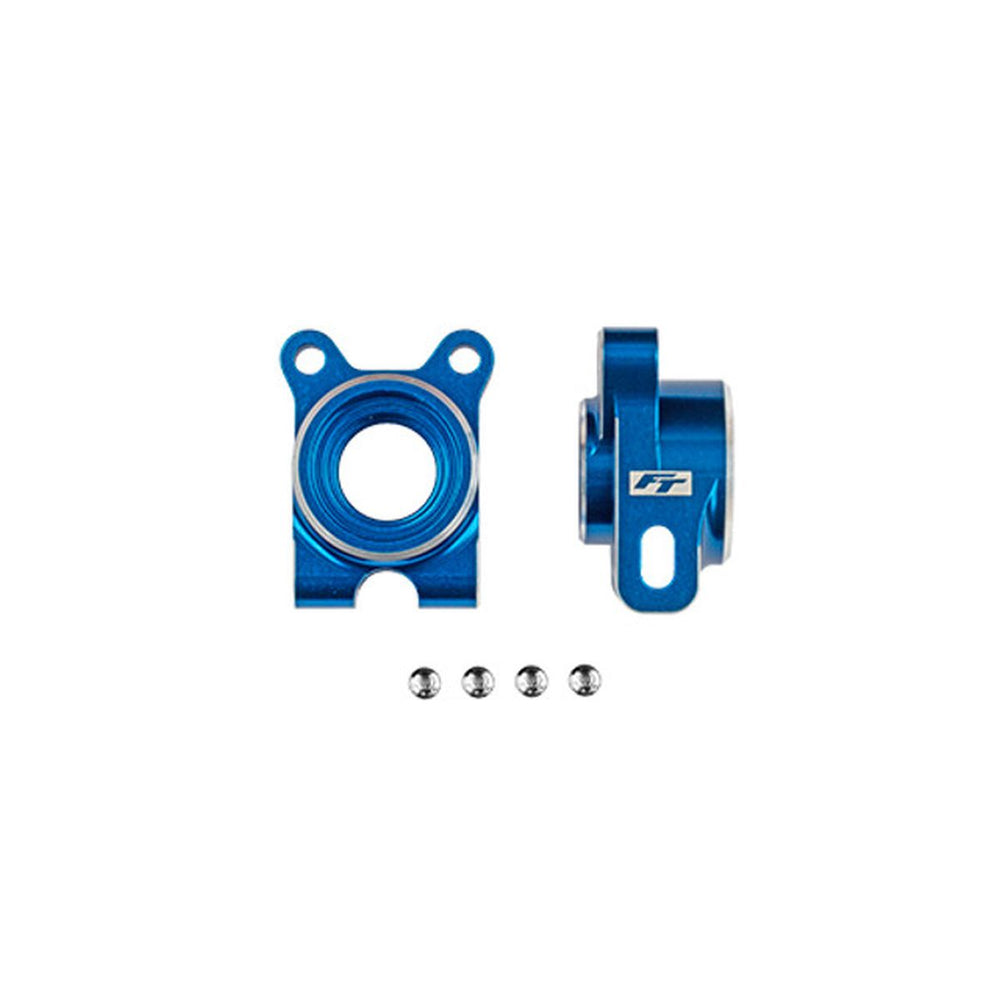 RC10B7 FT Aluminum Rear Hubs, -4 Offset, Blue