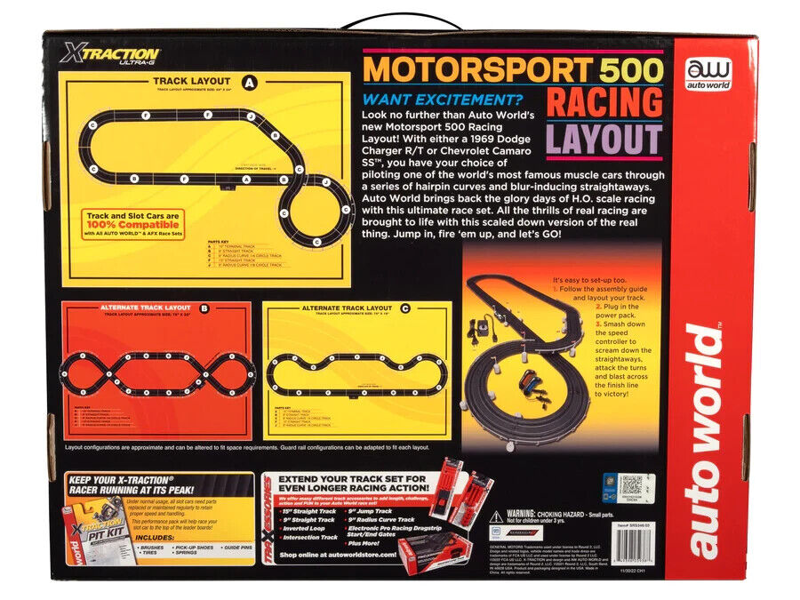 Auto World SRS346 14' Motorsport 500 Racing HO Slot car Track - NO CARS -