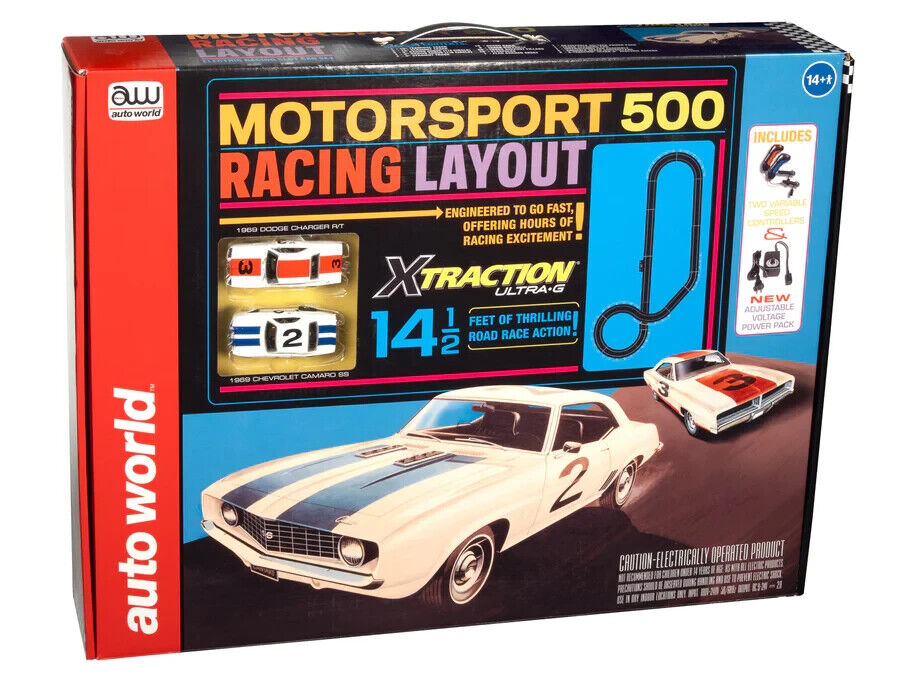Auto World SRS346 14' Motorsport 500 Racing HO Slot car Track - NO CARS -