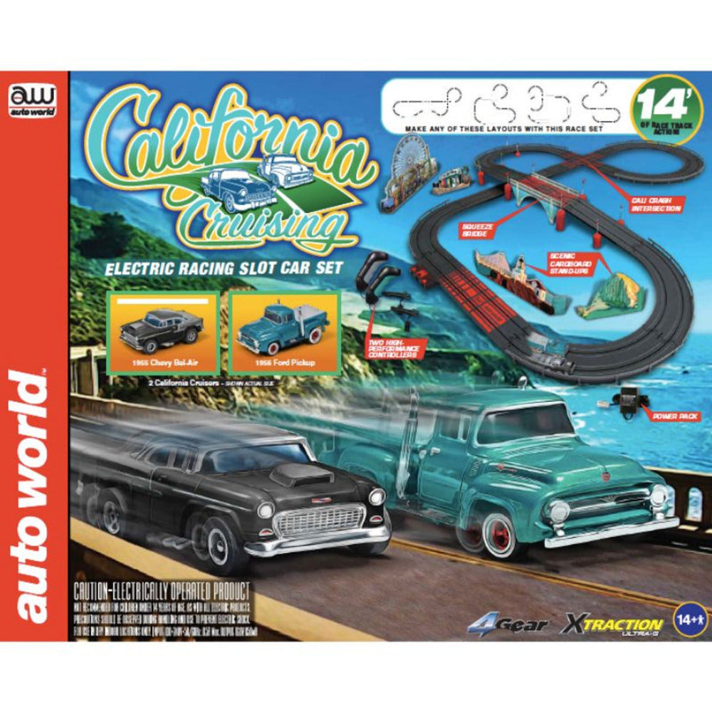 AutoWorld California Cruising The Pacific Coast Highway HO Slot car Set NO CARS