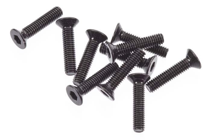 Axial AXA0055 Flat Head Screw M2.6x12mm Black (10)