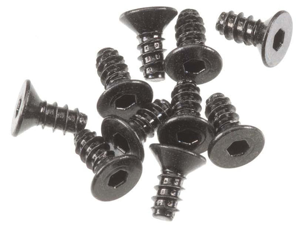 Axial AXA0412 XR10 Wraith Hex Socket Tapping Flat Head Screw Set M2.6x6mm Black (10)