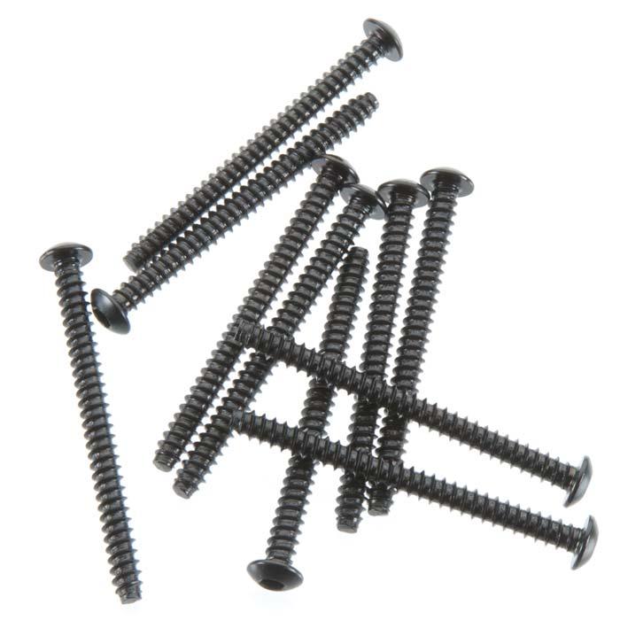 Axial AXA0442 EXO Hex Socket Self Tapping Button Head Screw M3x35mm Black (10)