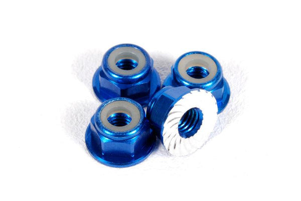Axial AXA1046 Wheel Nut M4 Serrated Blue (4) Score SCX10 II