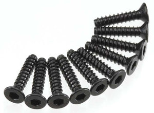 Axial AX1260 SCX10 2.5x12mm Self Tapping Flat Head Screw Black (10)
