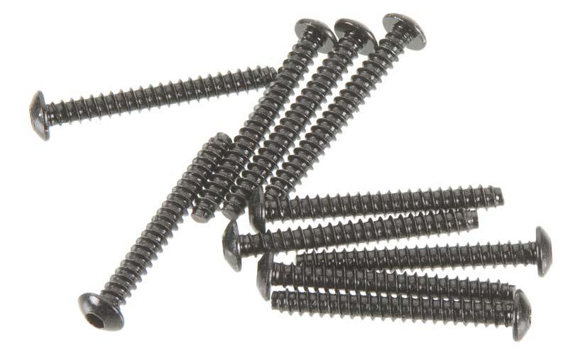 Axial AX440 SCX10 Wraith EXO Hex 3x25mm Self Tapping Button Head Screws Black (10)