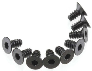 Axial AX463 SCX10 Wraith Hex 3x6mm Self Tapping Flat Head Screws Black (10)