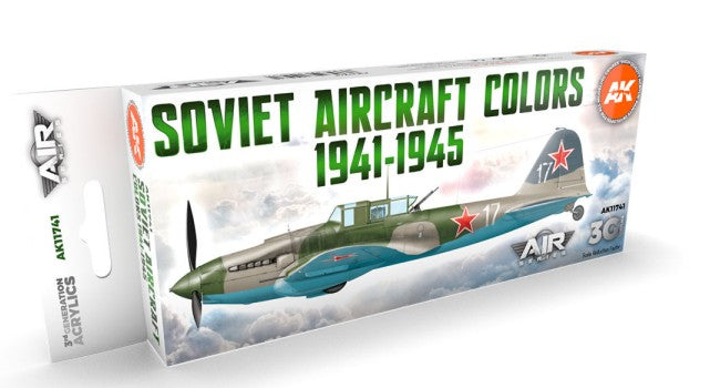 Black Forest® Hobby Supply Co AK Interactive 11741 Air Series: Soviet Aircraft 1941-45 3G Acrylic Paint Set (8 — Paints,