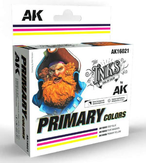 Black Forest® Hobby Supply Co AK Interactive 16021 Inks: Primary Acrylic Set (3 Colors) 30ml Bottles — Paints, Tools,