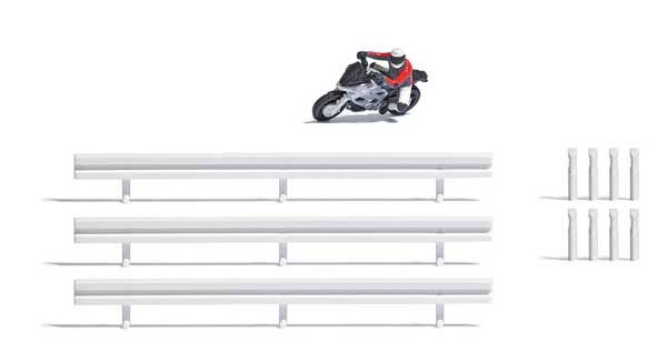 Black Forest® Hobby Supply Co Busch 7940 HO Scale Super Racer 1 Silver Motorcycle with Rider — HO Scale Scenery > Busch