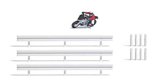 Black Forest® Hobby Supply Co Busch 7940 HO Scale Super Racer 1 Silver Motorcycle with Rider — HO Scale Scenery > Busch