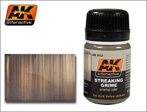 AK Interactive 12 Streaking Grime Enamel Paint 35ml Bottle - Echo Six Hobbies