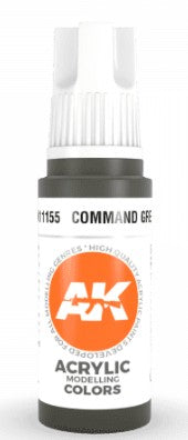 Black Forest® Hobby Supply Co AK Interactive 11155 Command Green 3G Acrylic Paint 17ml Bottle — Glues, Paints, Tools > AK