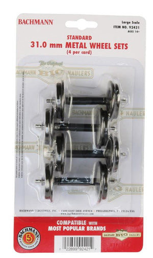 Bachmann 92421 (Large Scale) Standard Metal Wheel Set (4 Per Card)