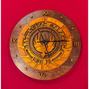 CCHobbyFun Battlestar Galactica Laser Cut Stained Wood Clock