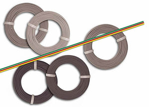 Black Forest® Hobby Supply Co Busch 1782 A Scale 3-Conductor Cable -- Yellow, Red, Green, 16'5" 5m (1 Roll) — HO Scale Power