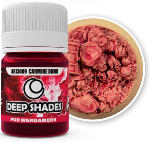Black Forest® Hobby Supply Co AK Interactive 13009 Deep Shades for Wargamers: Carmine Dawn Acrylic 30ml Bottle — Paints,