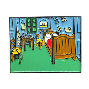 Bedroom in Arles by Vincent van Gogh Enamel Pin - Today is Art Day