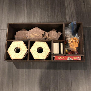 CCHobbyFun Blue Stained Catan Compatible Board Set with Laser Etched Terrain, Border and Number Pieces — Game Pieces