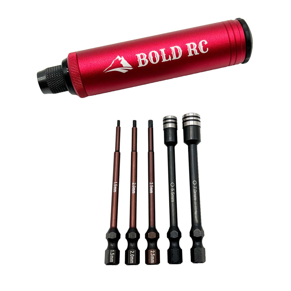 Bold R/C Trail 1/4" Pocket Driver 5 Tip Set & Aluminum Handle
