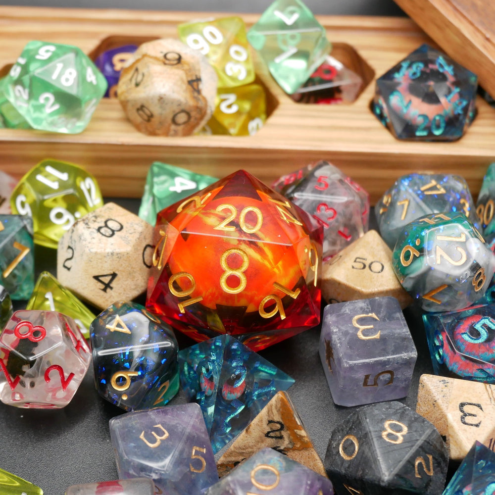 Mystery Liquid Bundle - 9 Dice Sets + 1 RPG Accessory - Echo Six Hobbies
