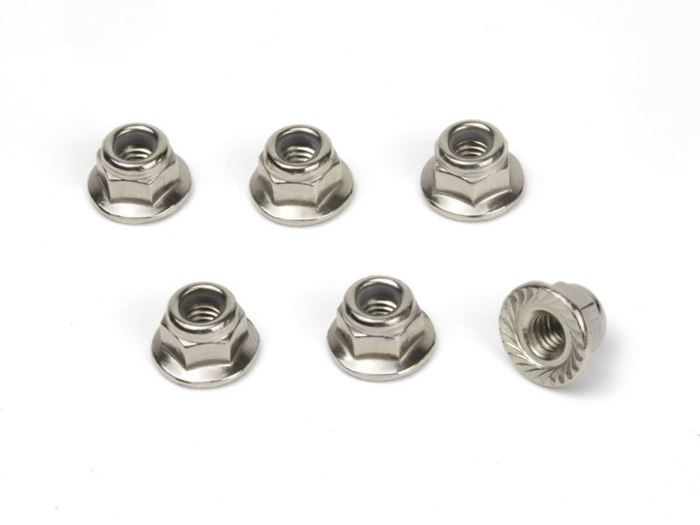 M4 Flanged Lock Nuts (6pcs)