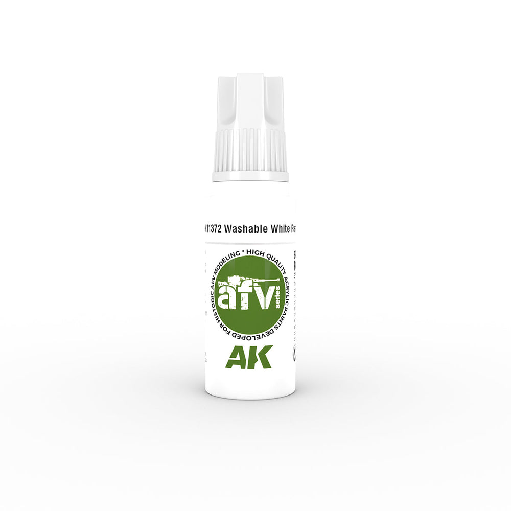 Black Forest® Hobby Supply Co AK Interactive 11372 AFV Series: Washable White 3G Acrylic Paint 17ml Bottle — Glues, Paints,