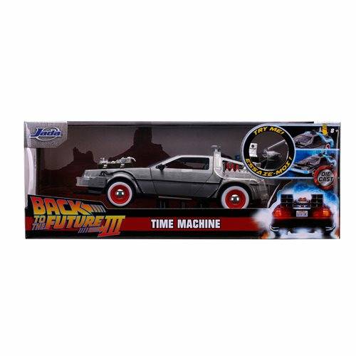 Back to the Future III time machine toy model packaging