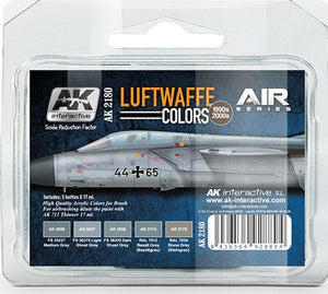 Black Forest® Hobby Supply Co AK Interactive 2180 Air Series: Luftwaffe 1990s-2000s Acrylic Paint Set (5 Color — Glues,