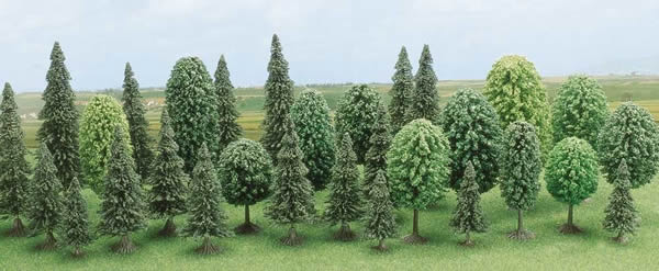 Black Forest® Hobby Supply Co Busch 6489 A Scale Mixed Forest Trees pkg(30) -- 12 Deciduous — All Scale Scenery > Busch