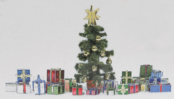 Black Forest® Hobby Supply Co Busch 1140 HO Scale Christmas Gift Set with Tree — HO Scale Scenery > Busch